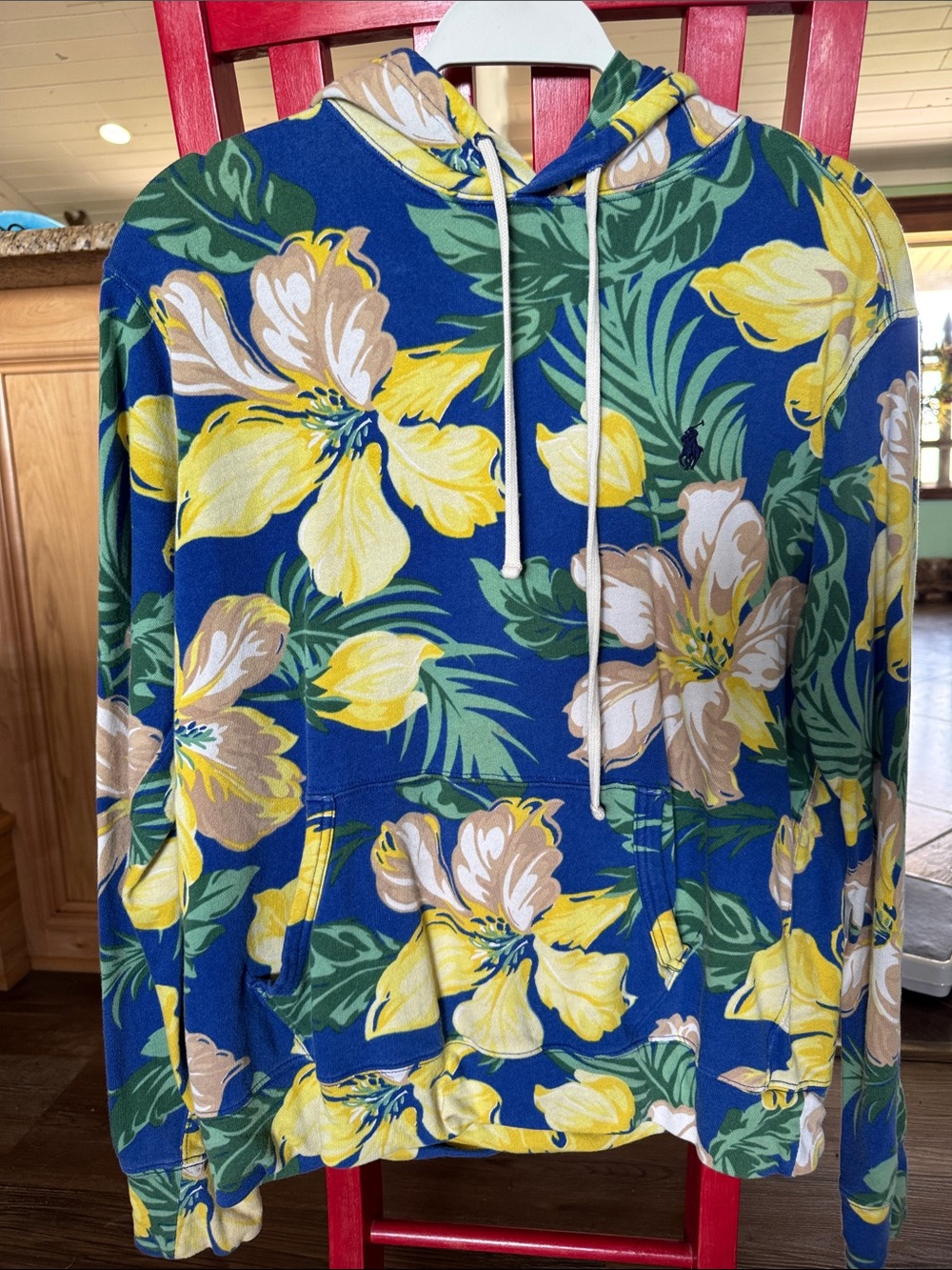 Polo by Ralph Lauren Blue Hawaiian Hoodie size mens small